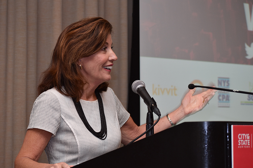 Kathy Hochul at the State of NY Women forum