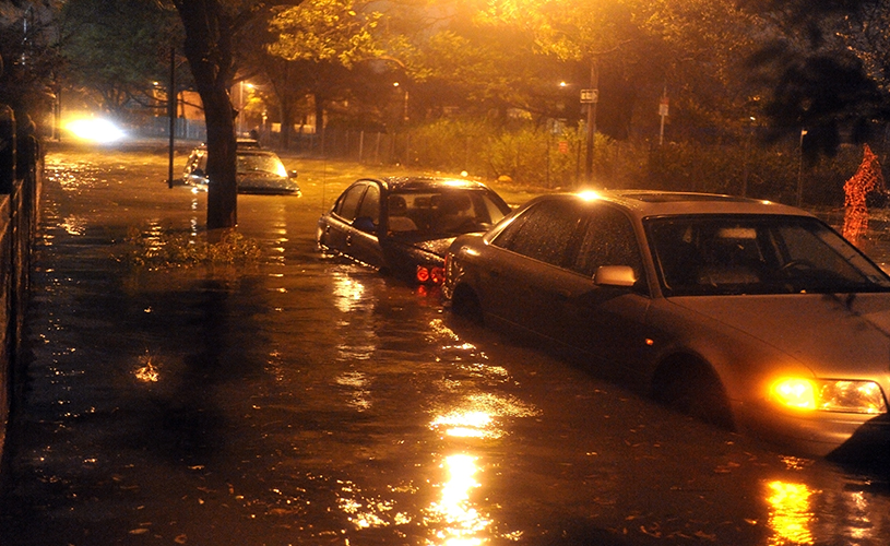 Streets of new york city flooded