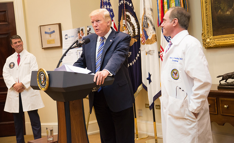 President Trump with fake doctors