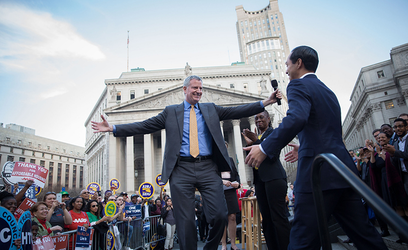 bill de blasio and julian castro