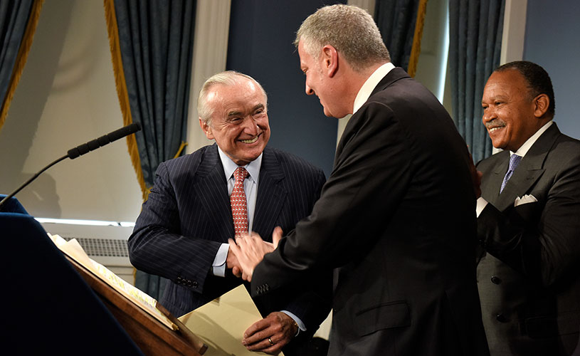 Bratton with De Blasio