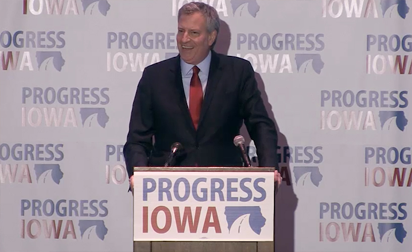 Bill de Blasio in Iowa