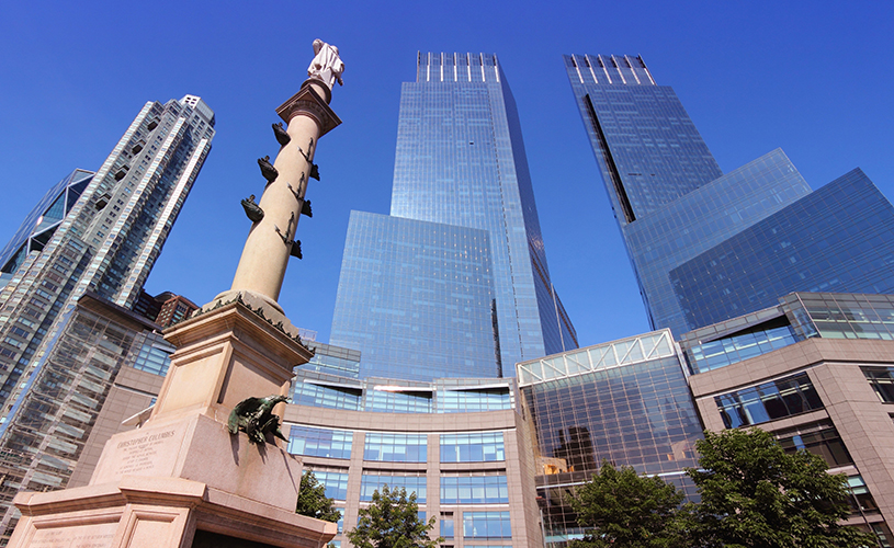 Columbus statue in columbus circle