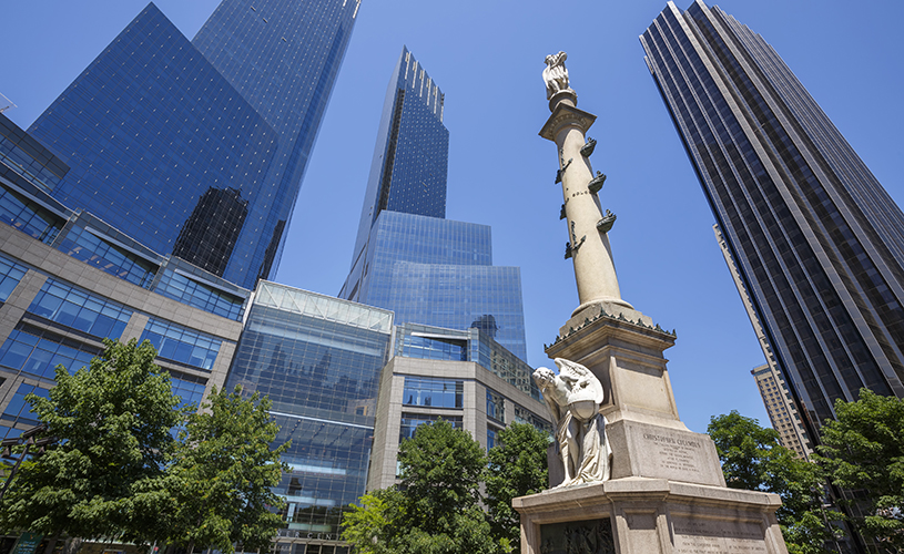 Columbus statue in columbus circle