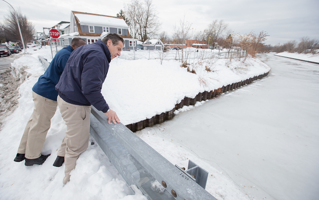 Andrew Cuomo looking at snow Andrew Cuomo looking at snow