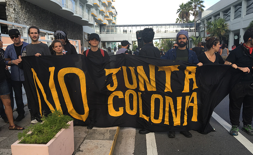 No Junta Colonia protesters in Puerto Rico