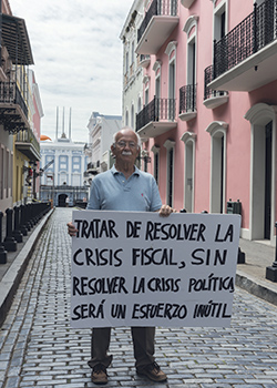Protester in Old San Juan, Puerto Rico