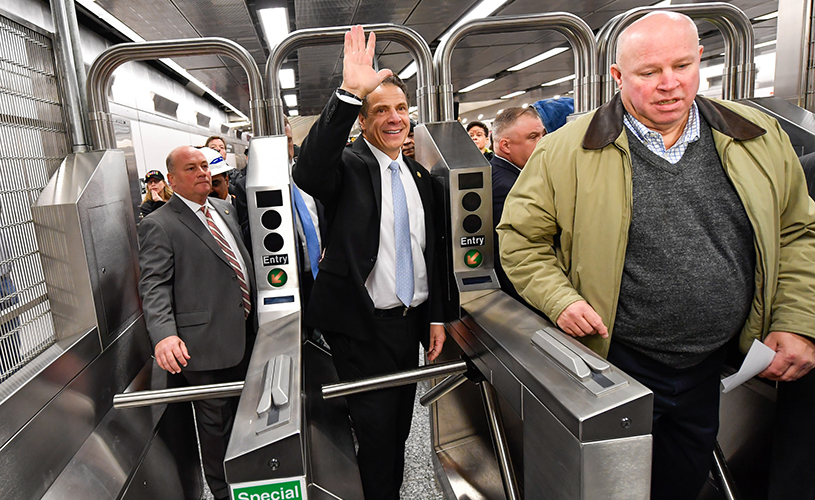 Andrew Cuomo on NYC subway