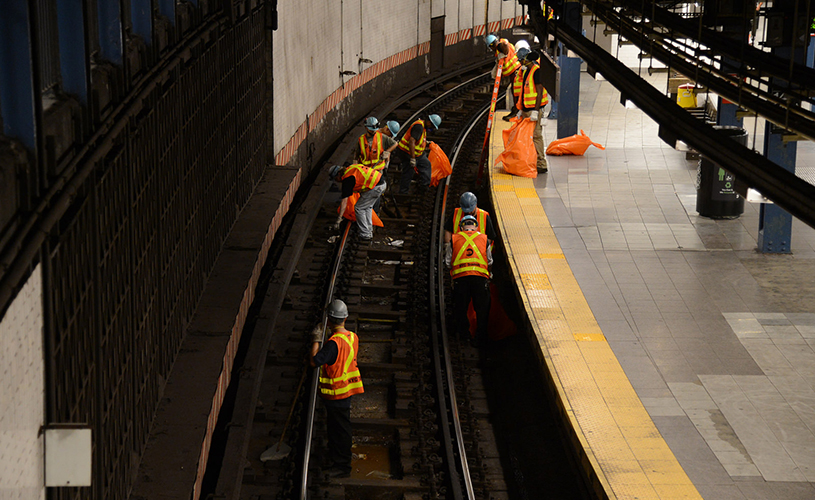 MTA subway track work