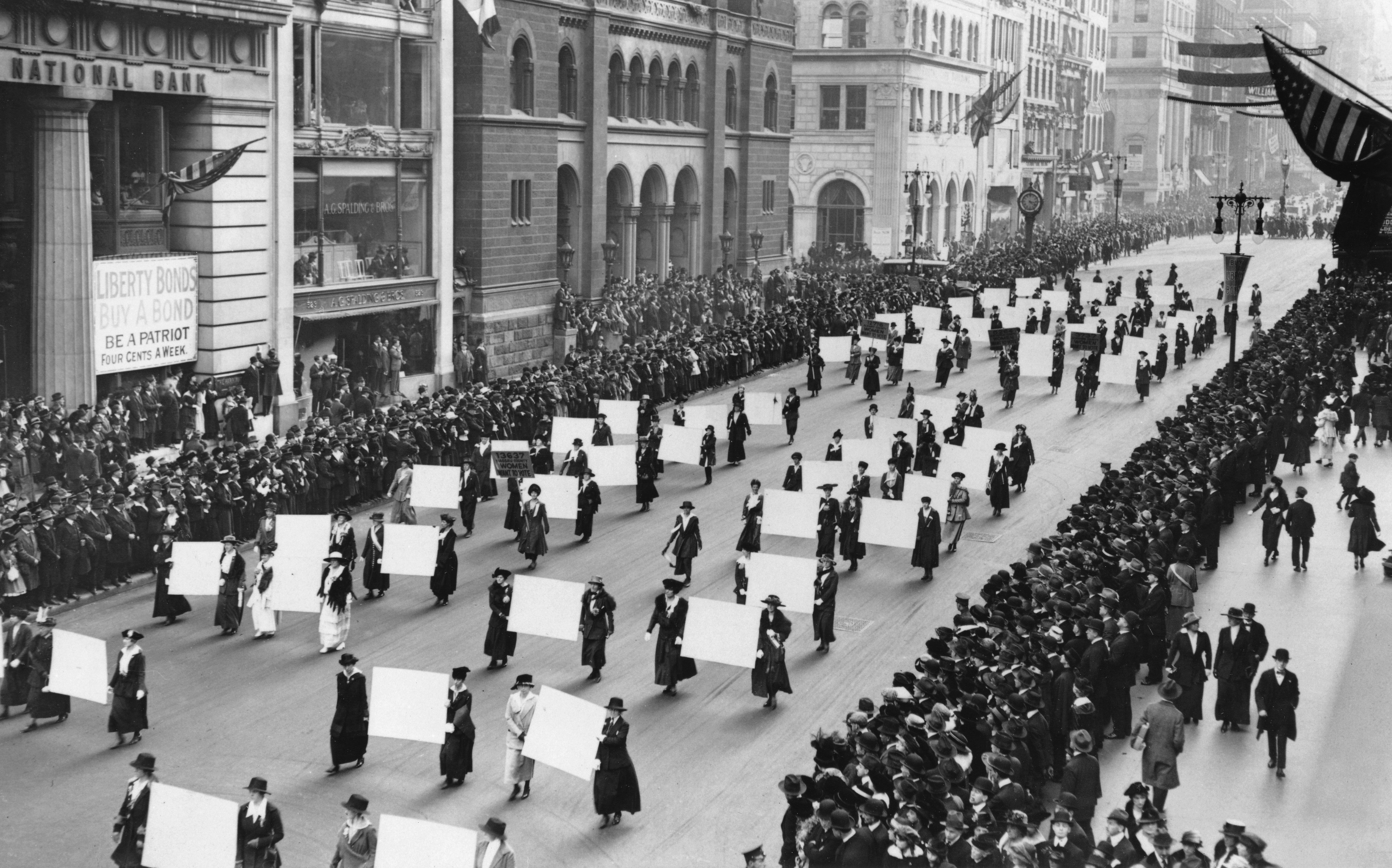 Suffragists march down Fifth Avenue, 1917 (The New York Times/Redux)