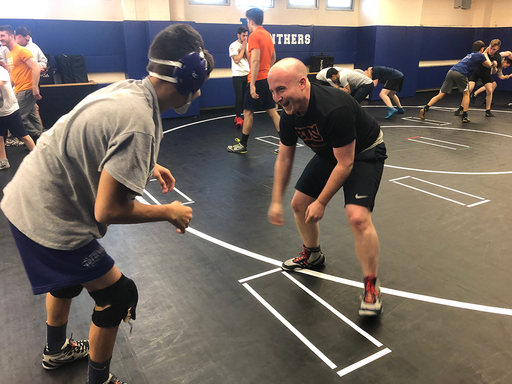 Congressman Max Rose wrestles a kid Congressman Max Rose wrestles a kid