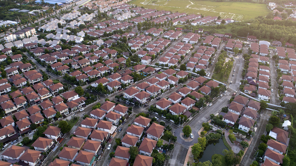 Suburban homes Suburban homes from overhead