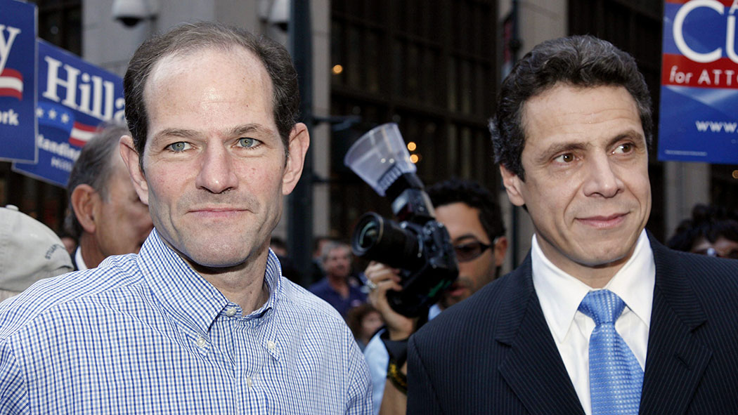 Former Governor of New York Eliot Spitzer and Andrew Cuomo. Former Governor of New York Eliot Spitzer and Andrew Cuomo.